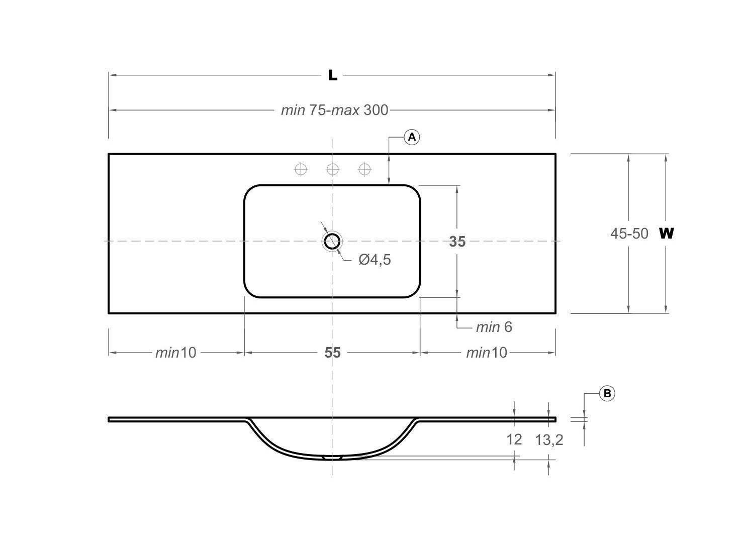Столешница со встроенной раковиной Inbani D1 ARCH-00039183 - Вид №2