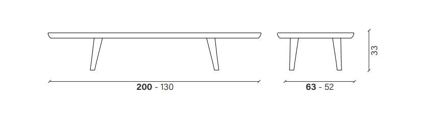 Низкий овальный журнальный столик из массива дерева Devina Nais SURF ARCH-00056368 - Вид №2