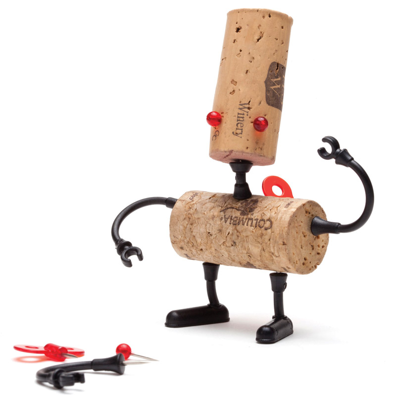 Декор для винной пробки robots Люк MONKEY BUSINESS ДИЗАЙНЕРСКИЕ 00-3862916 Черный  - Вид №1