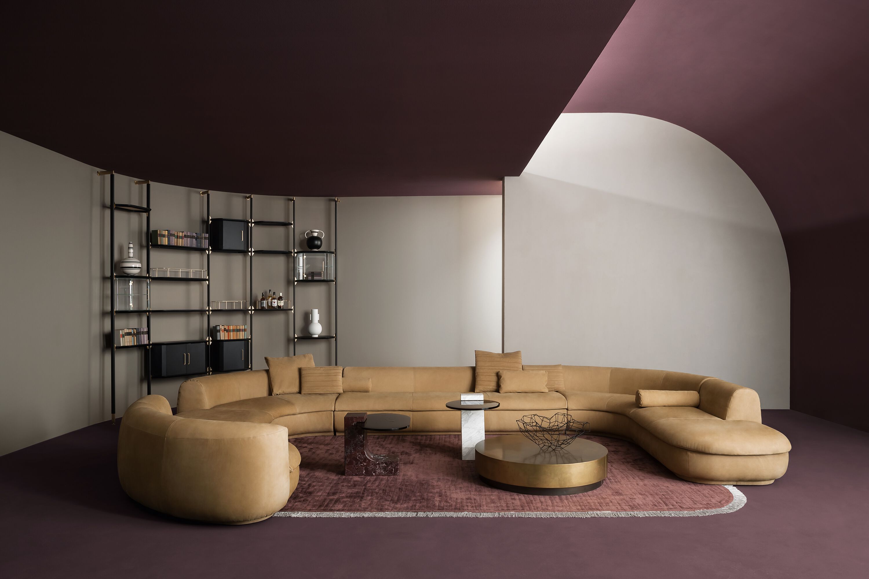 Кожаный модульный изогнутый диван Baxter Piaf ARCH-00022019 - Вид №6