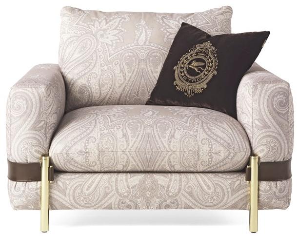 ETRO Home Interiors Кресло с обивкой из ткани с подлокотниками Madras E.mad.221.a - Вид №1