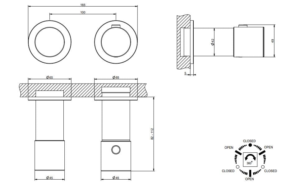 Хром латунь термостатический смеситель для душа Gessi Habito ARCH-00100571 - Вид №3