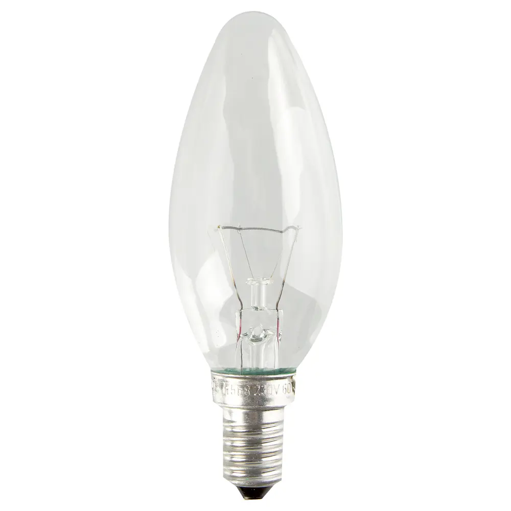Лампа накаливания Osram E14 230 В 60 Вт свеча прозрачная 3 м2 свет тёплый белый 11963793 STLM-2196979  - Вид №1