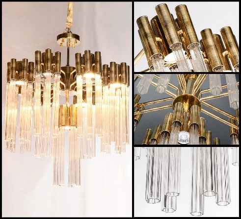 Светильник подвесной 75,5х65 см золотой Burj BRCH9076-9 DELIGHT COLLECTION ДИЗАЙНЕРСКИЕ 00-3882401 Золото;прозрачный  - Вид №1