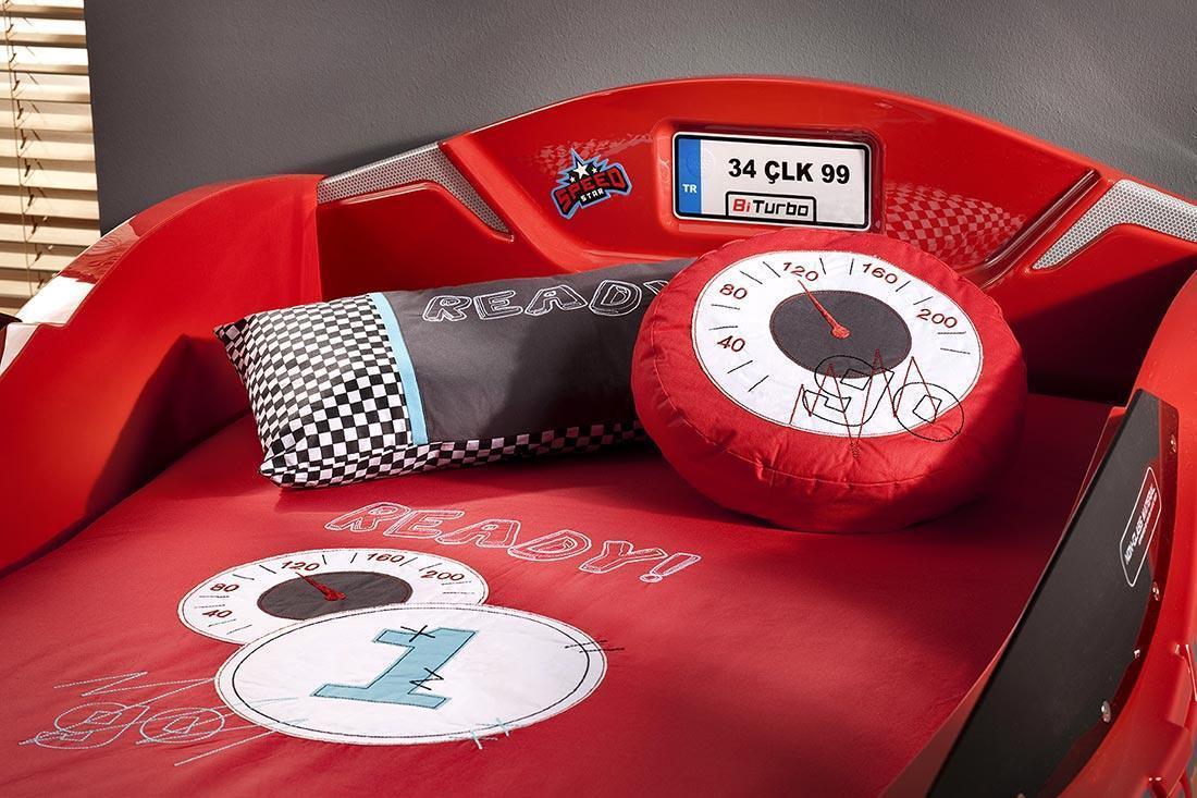 Покрывало детское 90х200 см с 2 подушками красное Bispread CILEK CHAMPION RACER 00-3832458 Красный Santreyd  - Вид №5