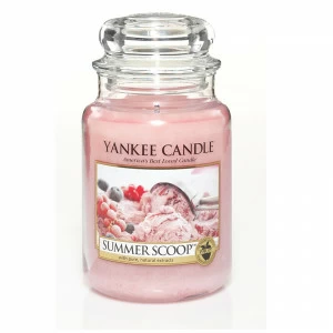 Свеча большая в стеклянной банке "Кусочек лета" Summer Scoop 623 гр 110-150 часов YANKEE CANDLE  267831 Розовый