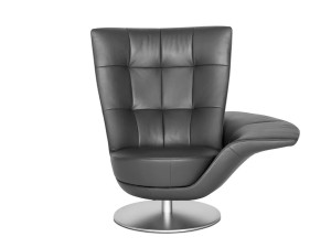 Кожаное вращающееся кресло с подлокотниками