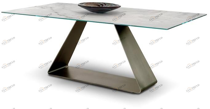 Reflex Прямоугольный обеденный стол из стеклянного мрамора Oh sun-id-1449226