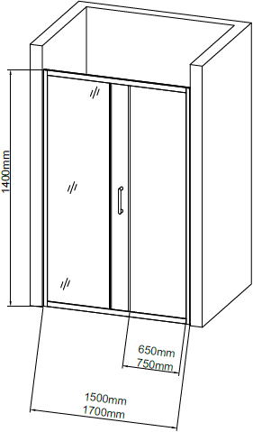 GR-150/2 Душевое ограждения на борт вынны Grossman Китай  - Вид №2
