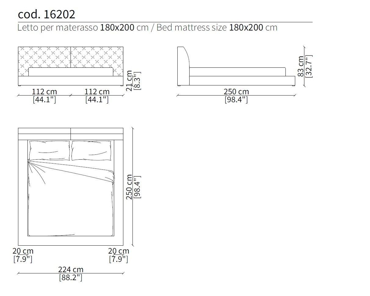 Двуспальная кровать с капитонным изголовьем Frigerio ARCH-00109142 - Вид №7
