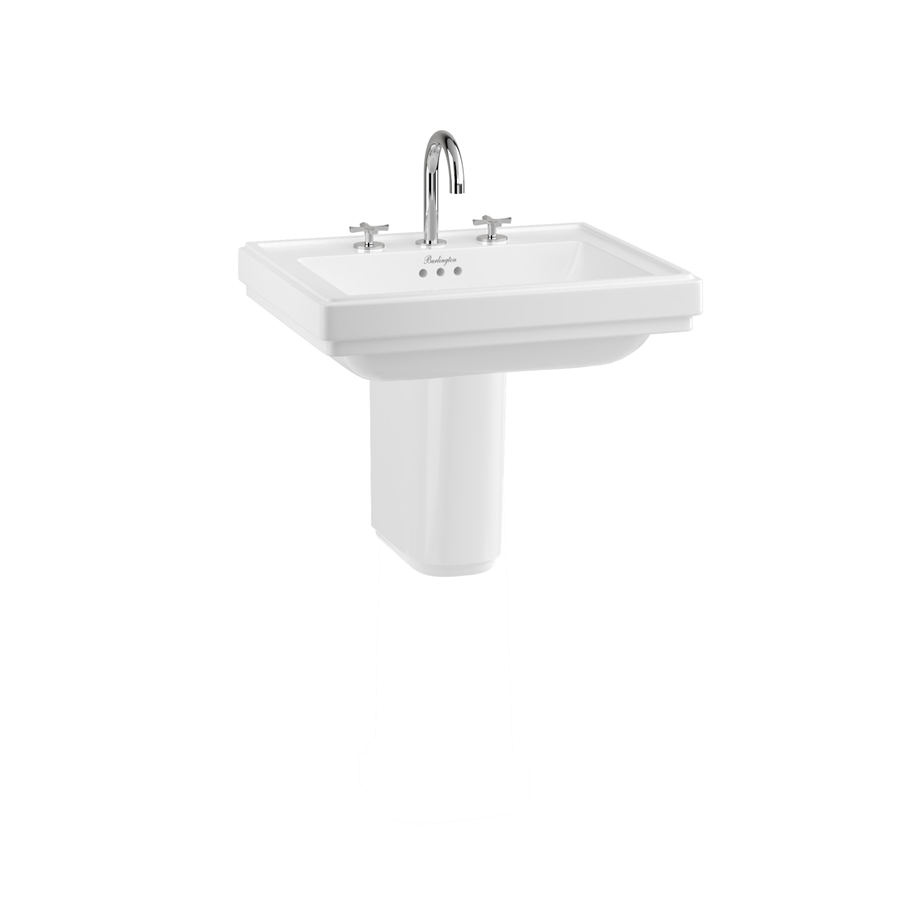 Burlington Riviera Квадратная чаша Riviera 580 мм с полупьедесталом Riviera с 1 отверстием под смеситель RIV1 1TH - RIV7  - Вид №1