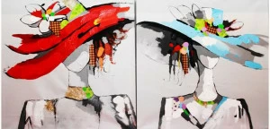 Картина маслом Мадмуазель вместе EVENHOME КАРТИНЫ МАСЛОМ 129888 Желтый;красный;разноцветный