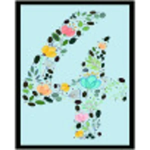 Цифра «4» самоклеящаяся 50x40 мм пенополиэтилен цвет глянцевый мультиколор