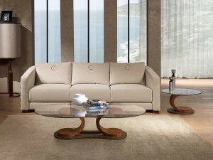 Carpanelli Овальный журнальный столик из дерева и стекла Mistral Tl57-/b-tl66-/b-c-d