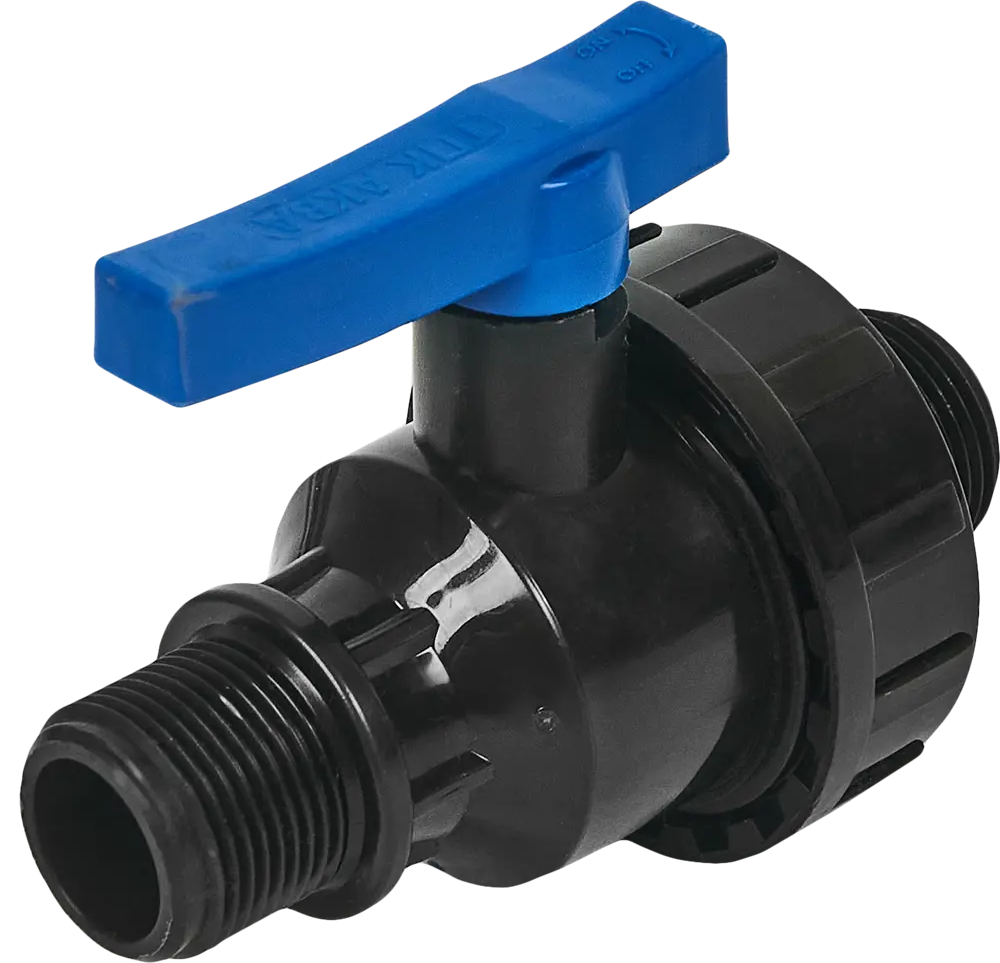 Кран ПНД Политэк 1"x3/4" с наружной резьбой для трубопроводов 85358412