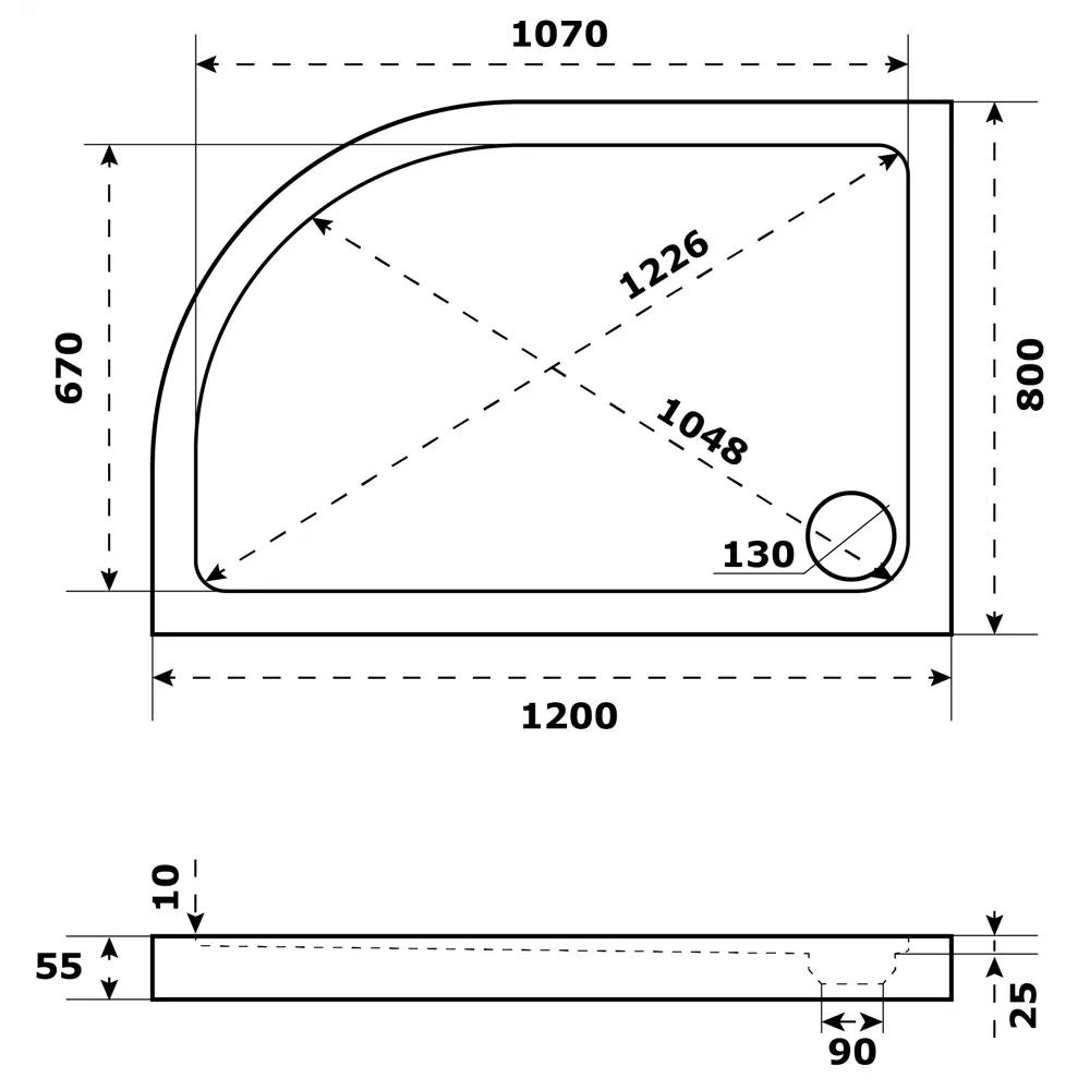 Santreyd Slim — душевой поддон акриловый 1/4 круга 120×80 см 82677816 STLM-0033834 - Вид №2