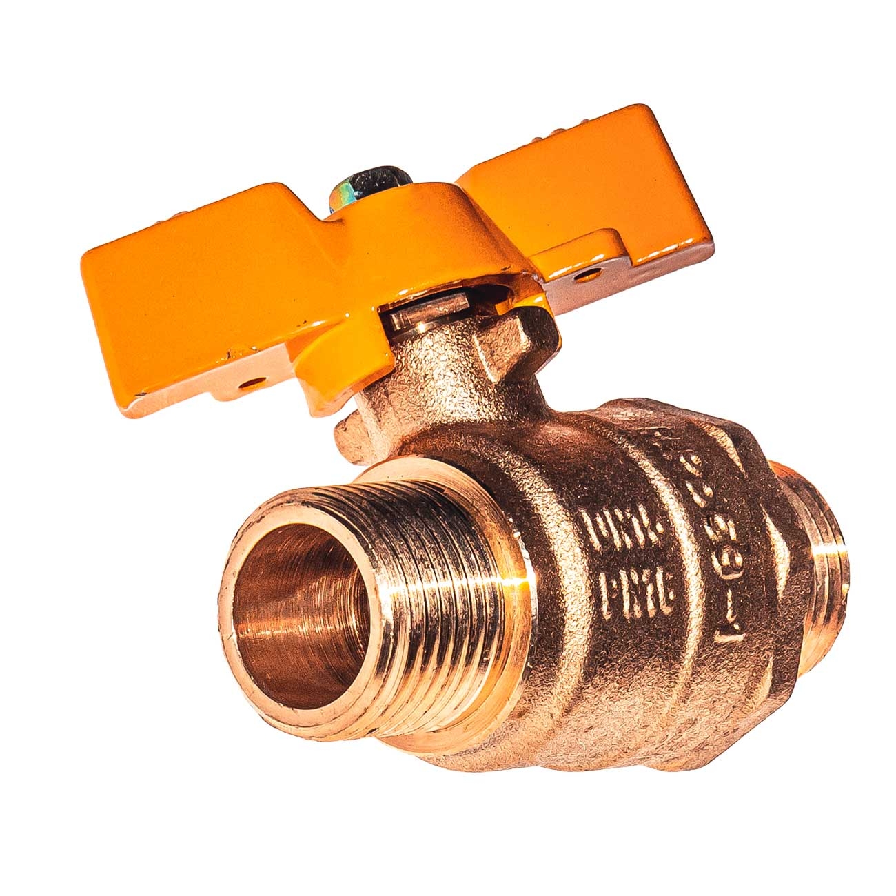 21070 Кран шаровой под газ н/н 1/2" бабочка, медь LAB.Space  - Вид №3