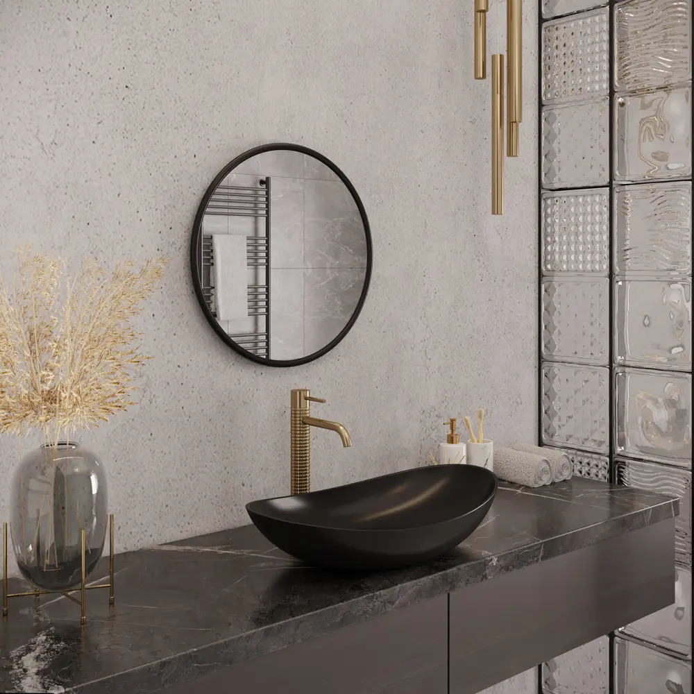 Зеркало декоративное Континент Корсо круглое D50 см металл цвет черный CONTINENT Без серии STLM-2123599 - Вид №4