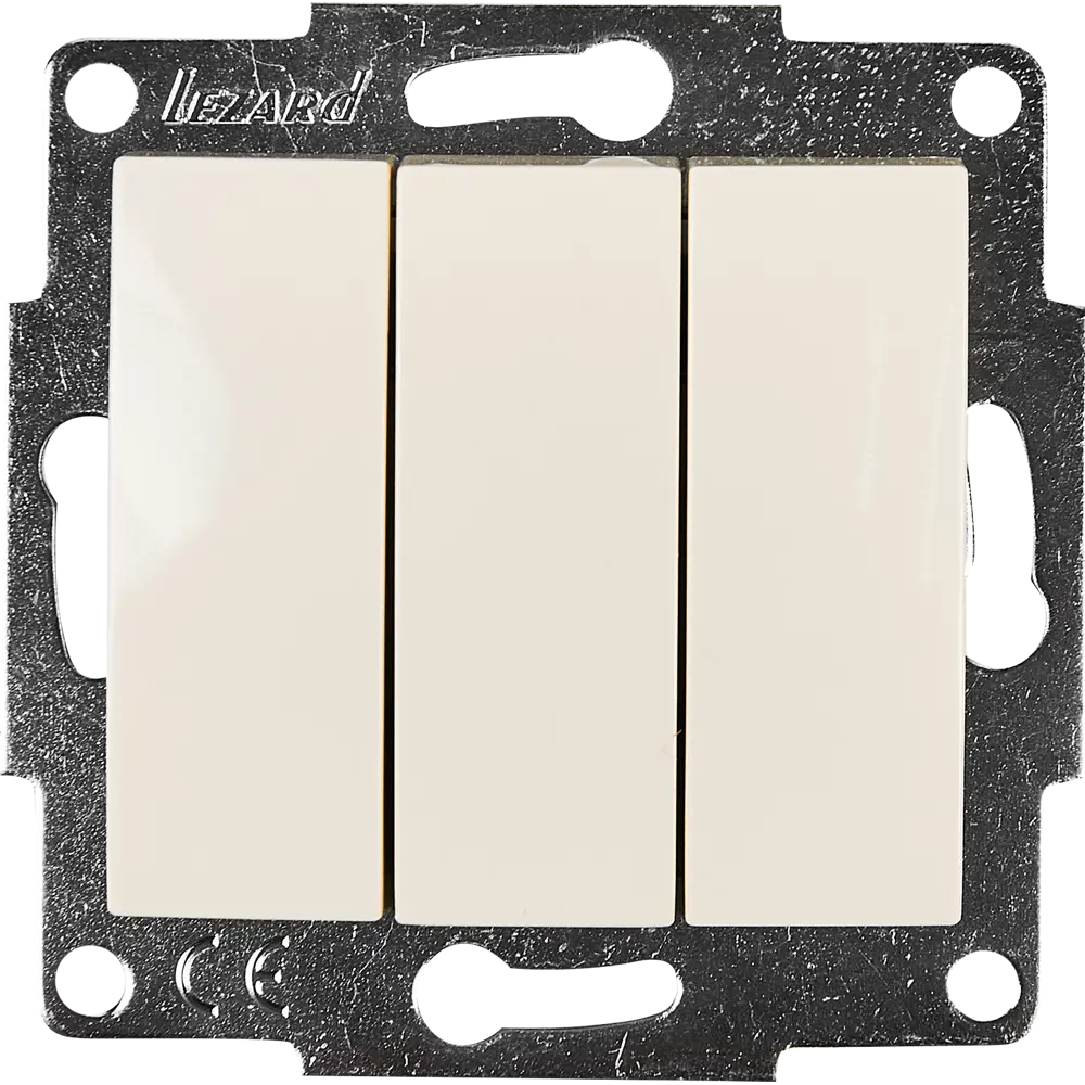 Выключатель Lezard Karina 3 клавиши цвет кремовый 84410680 STLM-2167074 - Вид №1