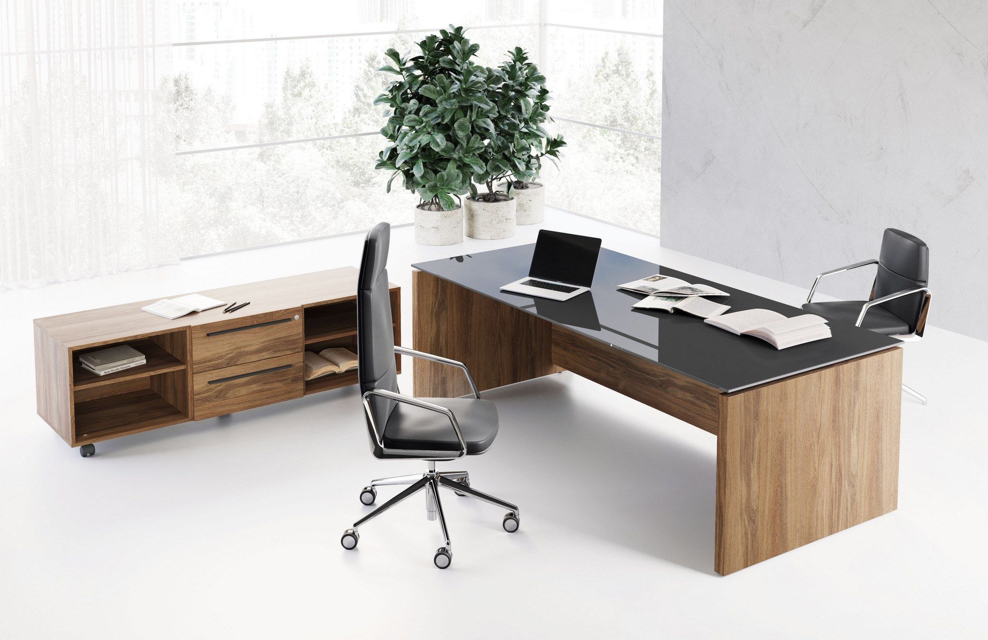 Исполнительный стол с ящиками Las Mobili ARCH-00113962 - Вид №1