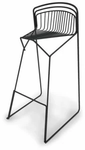 Luxy Табурет из стали с высокими санками и спинкой Ribelle