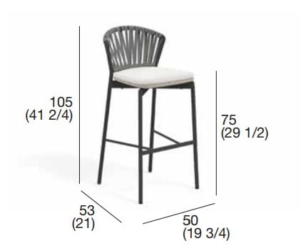 Высокий садовый стул из Batyline® и смолы RODA Piper ARCH-00032744 - Вид №2