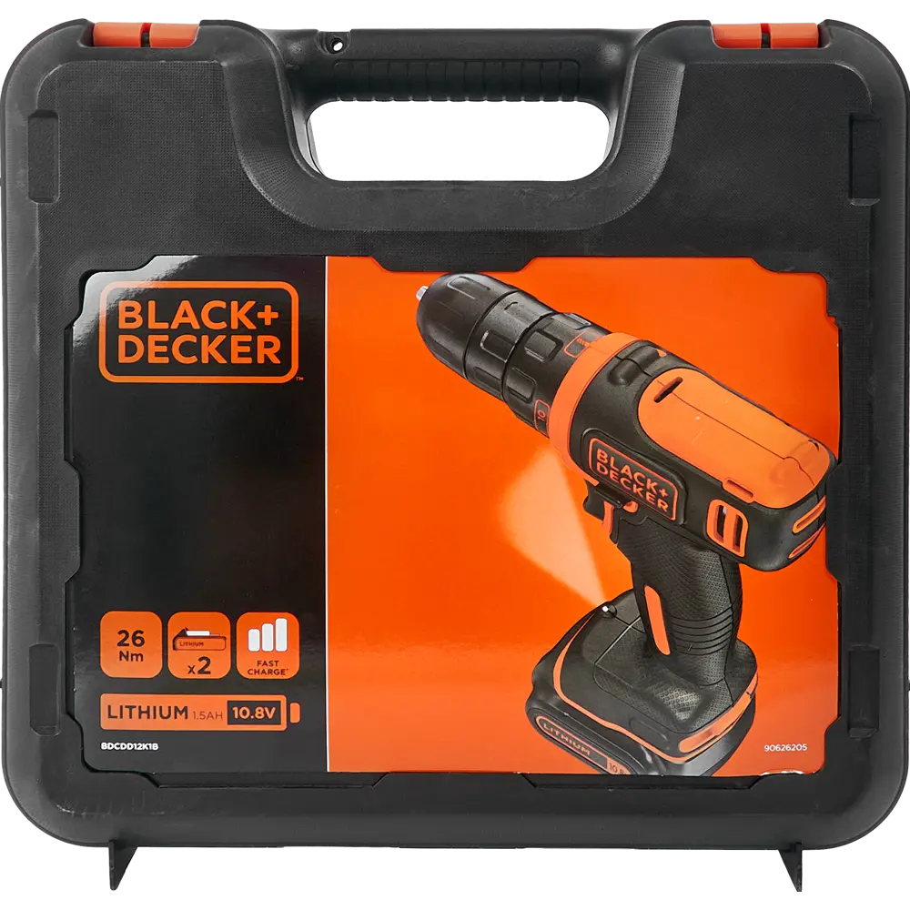 Шуруповерт аккумуляторный Black&Decker BDCDD12 10.8 В Li-ion, 2х1.5 Ач BLACK + DECKER STLM-2212243 - Вид №7