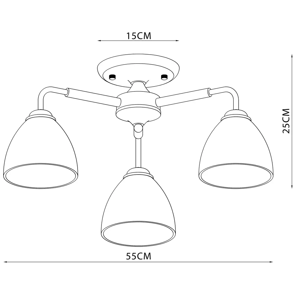 Люстра Inspire Poitiers с текстурными стеклянными плафонами, 3 лампы 85113380 STLM-0058957 - Вид №9