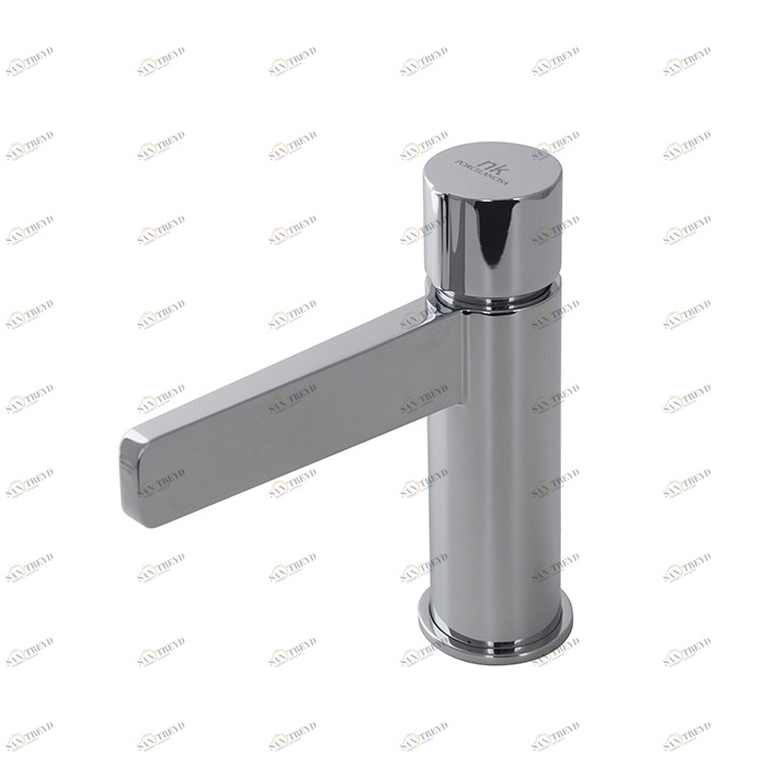 Смеситель для раковины, однорычажный, 3/8 дюйма. кнопочный керамический картридж. Без съемного сливного набора 1 1/4 ”. Подключение 3/8 ”и длина шланга 400 мм. Плоский аэратор. Расход 5 л / мин. при 3 барах.  Pure line NOKEN 100180992  CHROME 