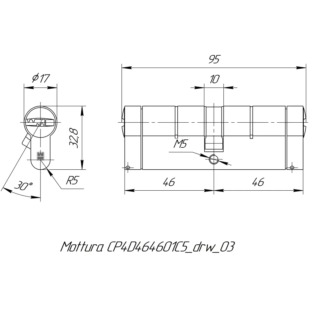 Цилиндр Mottura Champions Pro CP4D464601, 41x10x41 мм, ключ/ключ, цвет матовый никель 82393068 STLM-2199546 - Вид №4
