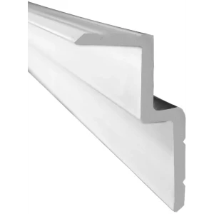 Плинтус потолочный полистирол для натяжного потолка ударопрочный Decomaster D390/18 белый 61x101x2000 мм