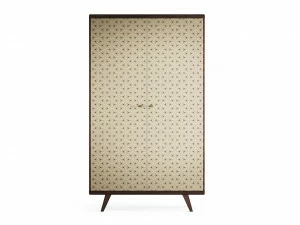 Шкаф распашной двухдверный темный дуб с принтом бежевый Thimon THE IDEA  210335 Бежевый;коричневый