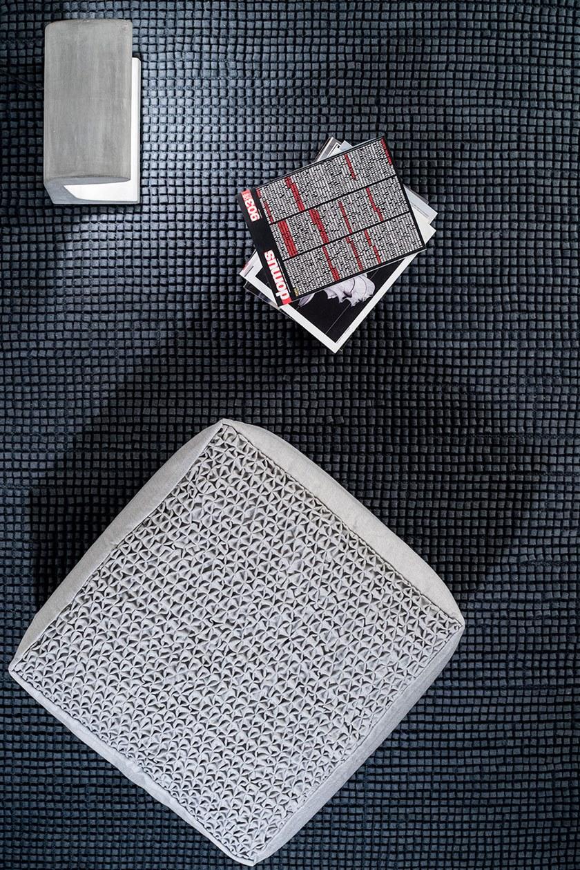 Warli Квадратный садовый пуф из акриловой ткани Site sun-id-1486843 - Вид №3