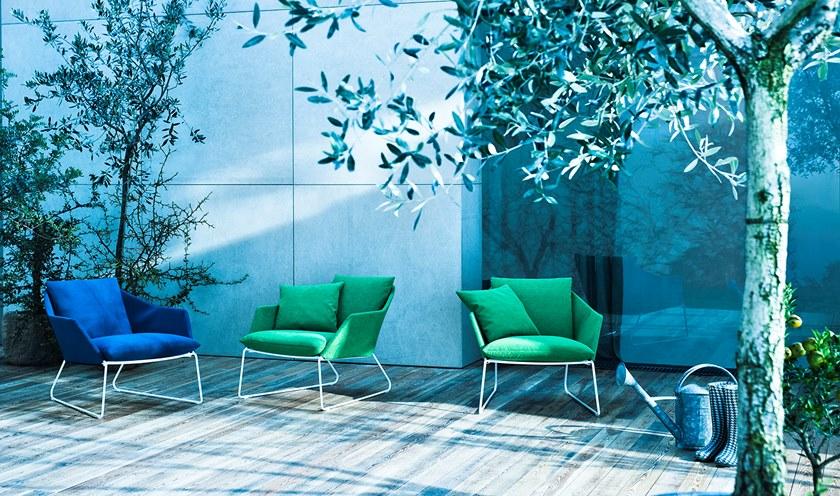 Saba Italia Садовое кресло на санках со съемным чехлом из ткани New york sun-id-1466758 - Вид №3