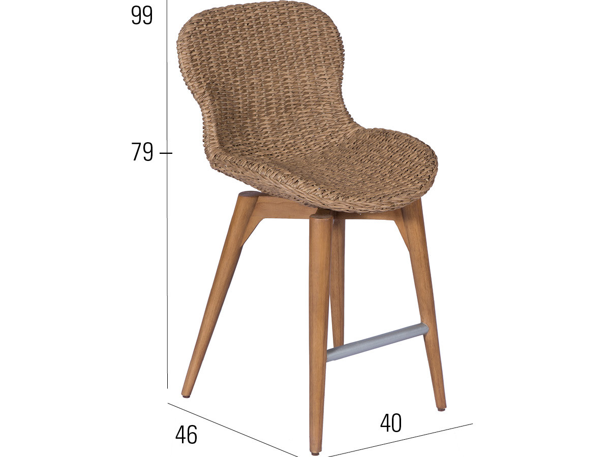 98.00.0705 Высокий обеденный барный гарнитур - twist natur / borneo - 4 барных стула Orlando + 1 барный стол Iconic Mbm  - Вид №2