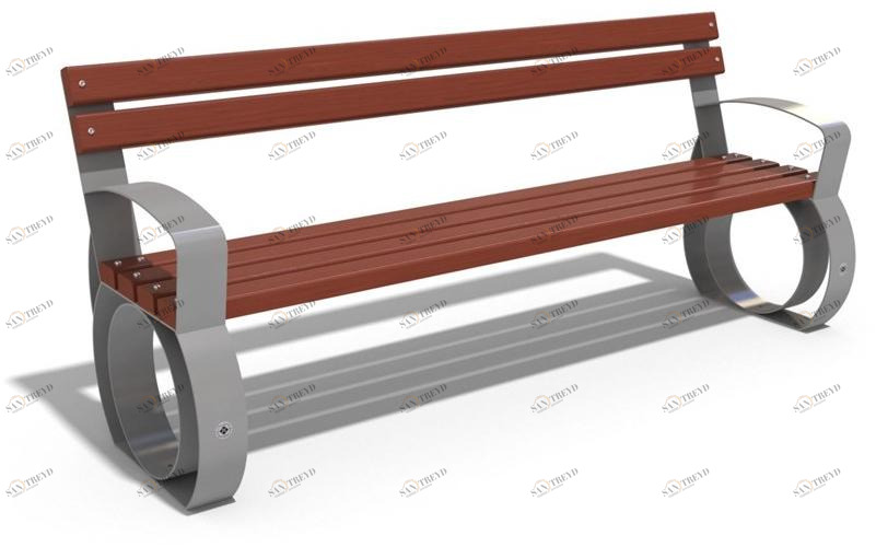 ENCHO ENCHEV - ETE Скамья из дерева и металла со спинкой  87 