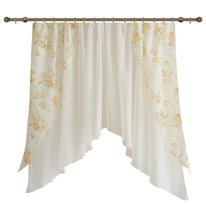 Комплект штор на ленте для кухни Офелия 300x160 см цвет золото