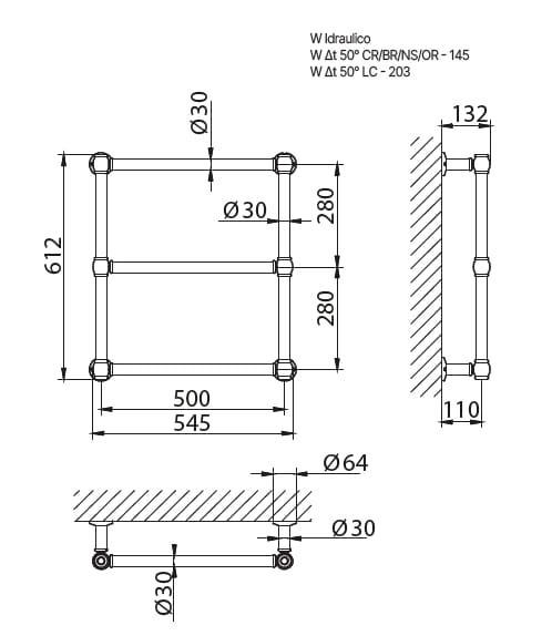 Настенный электрический / горячий водяной полотенцесушитель Gaia Mobili Complements ARCH-00135588 - Вид №3