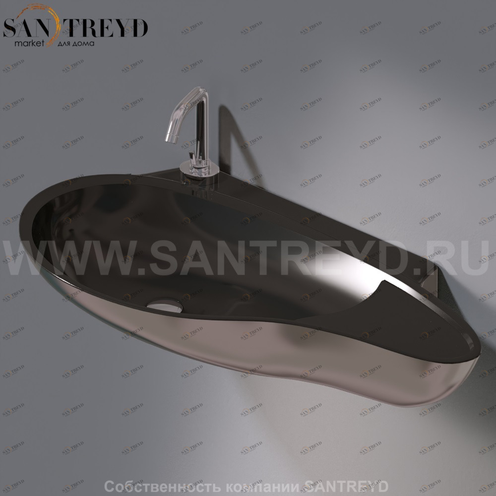 L500T0R1V4.253 Подвесная раковина настенная овальная A. e T. Italia SPOT черная AeT ITALIA ACCENT