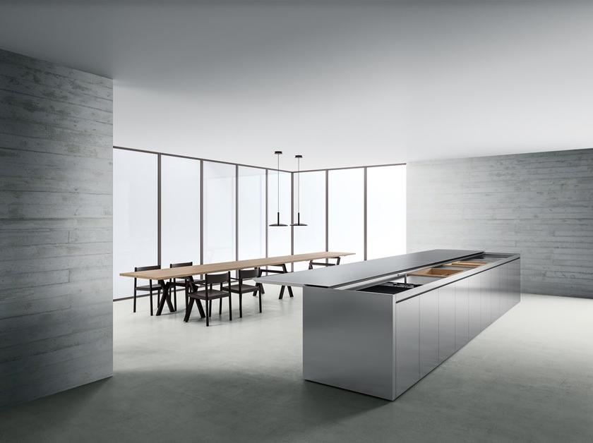 Boffi Выдвижная кухня из нержавеющей стали с островом sun-id-1422199 - Вид №1