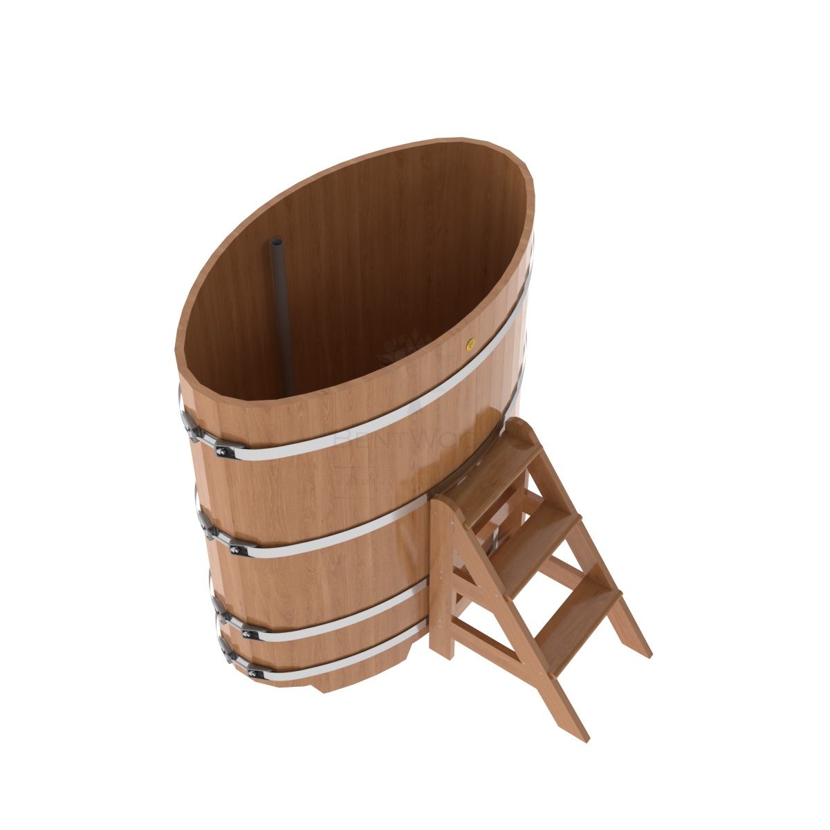 1278 Купель овальная из дуба 0,80х1,42х1,4 натуральный Alyarus  - Вид №1