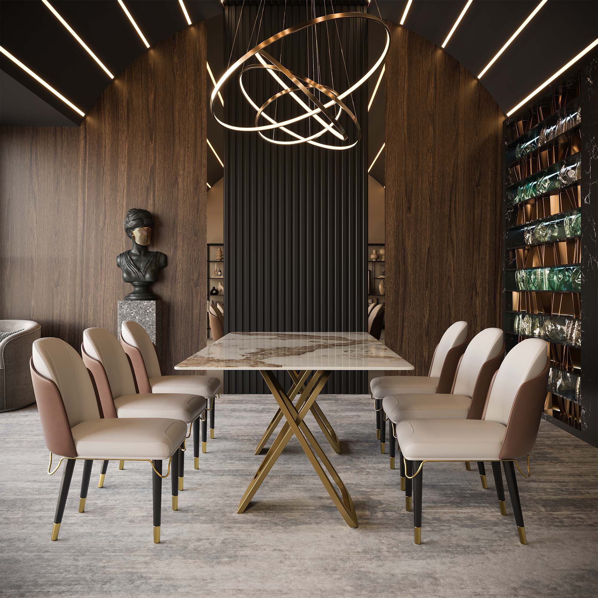 Прямоугольный стол из спеченного камня с металлическим основанием GIULIA GRILLO ABBRACCIO ARCH-00097894 - Вид №2