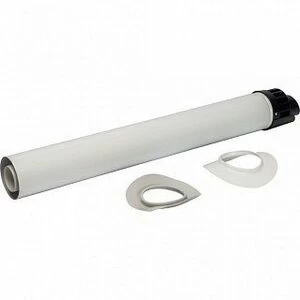 Труба дымохода STOUT коаксиальная ПП 60/100  854 мм с проходом через стену и оконечником