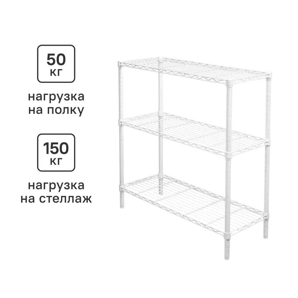 Стеллаж металлический Konsensa с сетчатыми полками 60×35×90 см 89420347 STLM-1570617