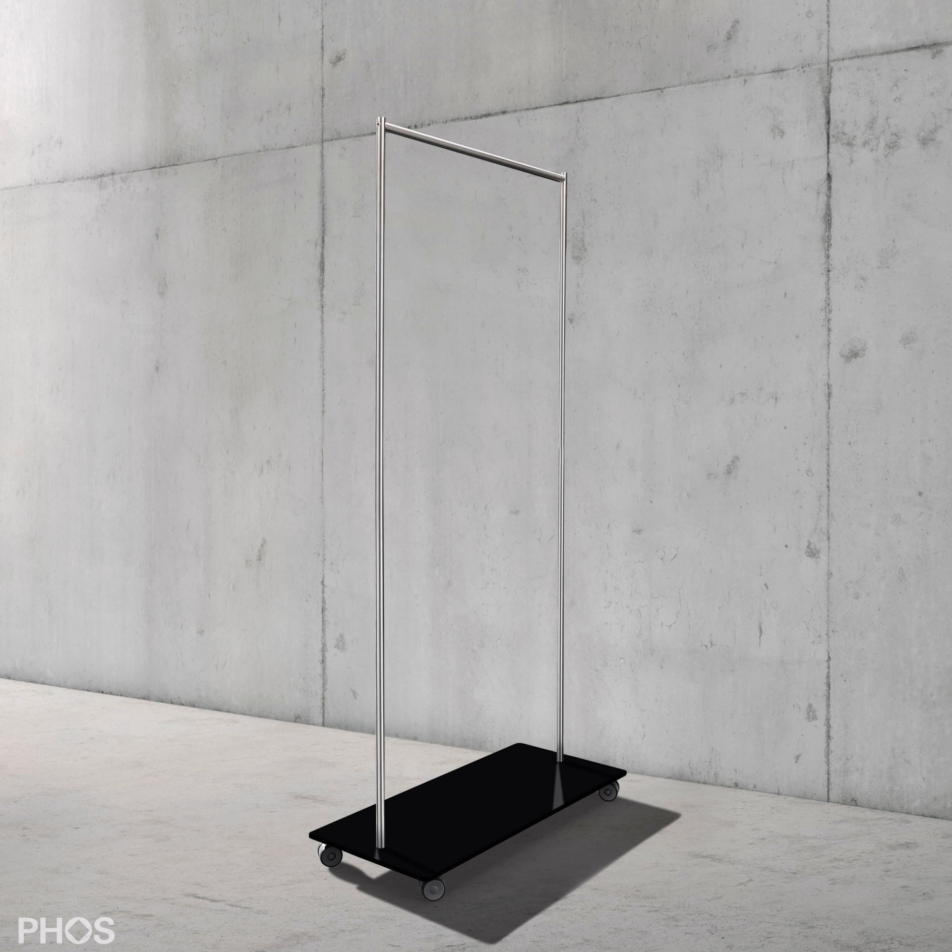 GW1-BPS Гардеробная тележка Twin Pur с платяной штангой, основание: черное. PHOS 