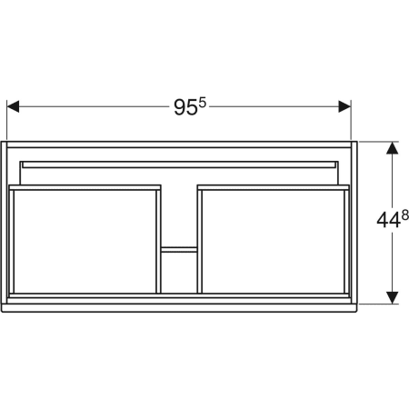 869560000 Шкафчик для встраиваемой раковины Geberit Renova Plan, с одним выдвижным и одним внутренним выдвижным ящиком Geberit  - Вид №24