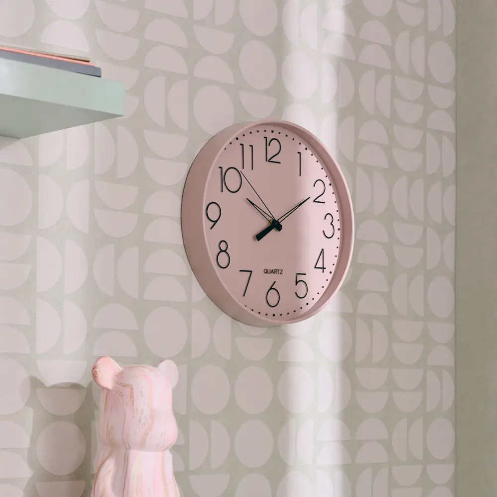 Часы настенные круглые пластик цвет розовый бесшумные ø30.5 см Santreyd STLM-2166101 - Вид №2