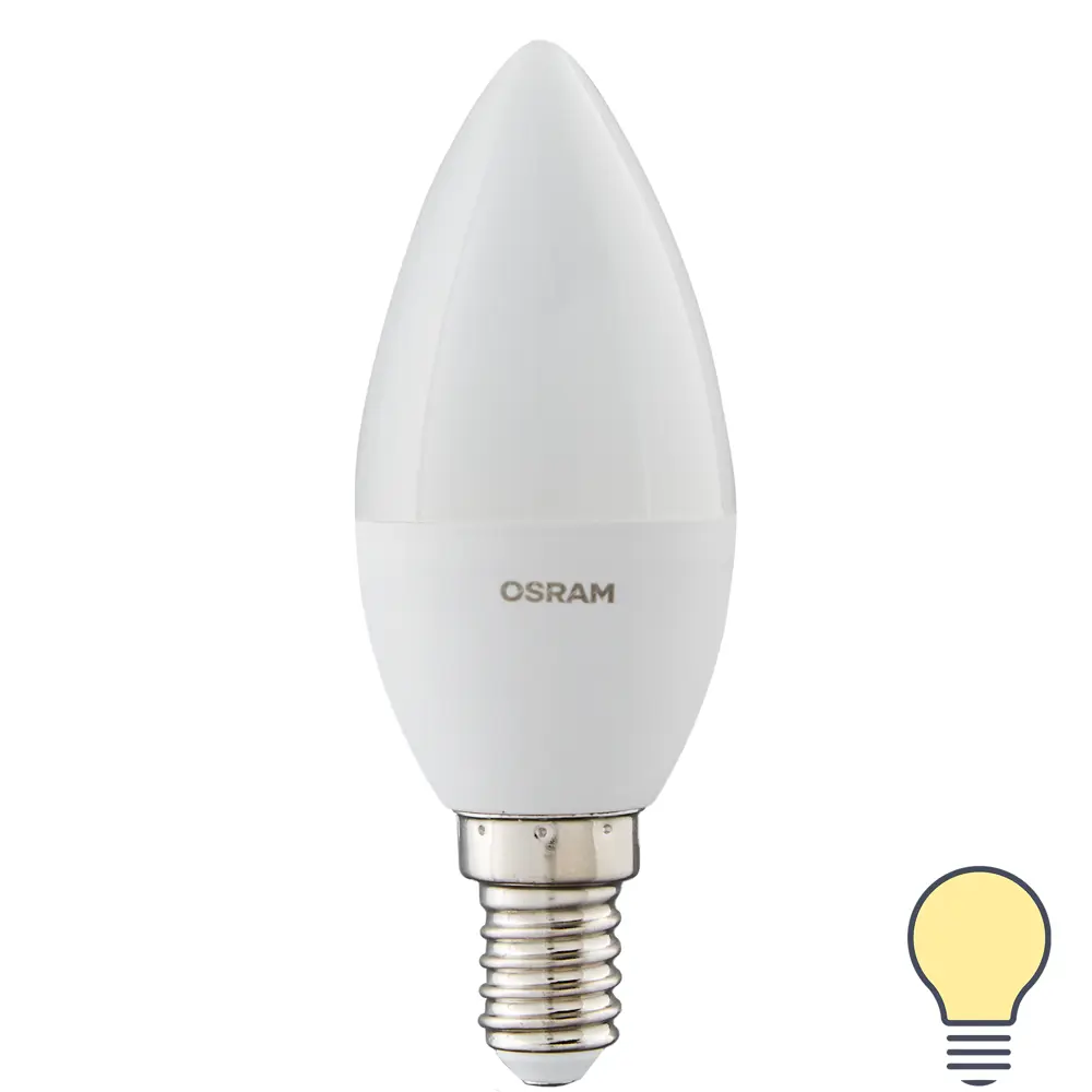Лампа светодиодная Osram Antibacterial E14 220-240 В 5.5 Вт свеча 470 лм теплый белый свет 82807760 STLM-2010619 