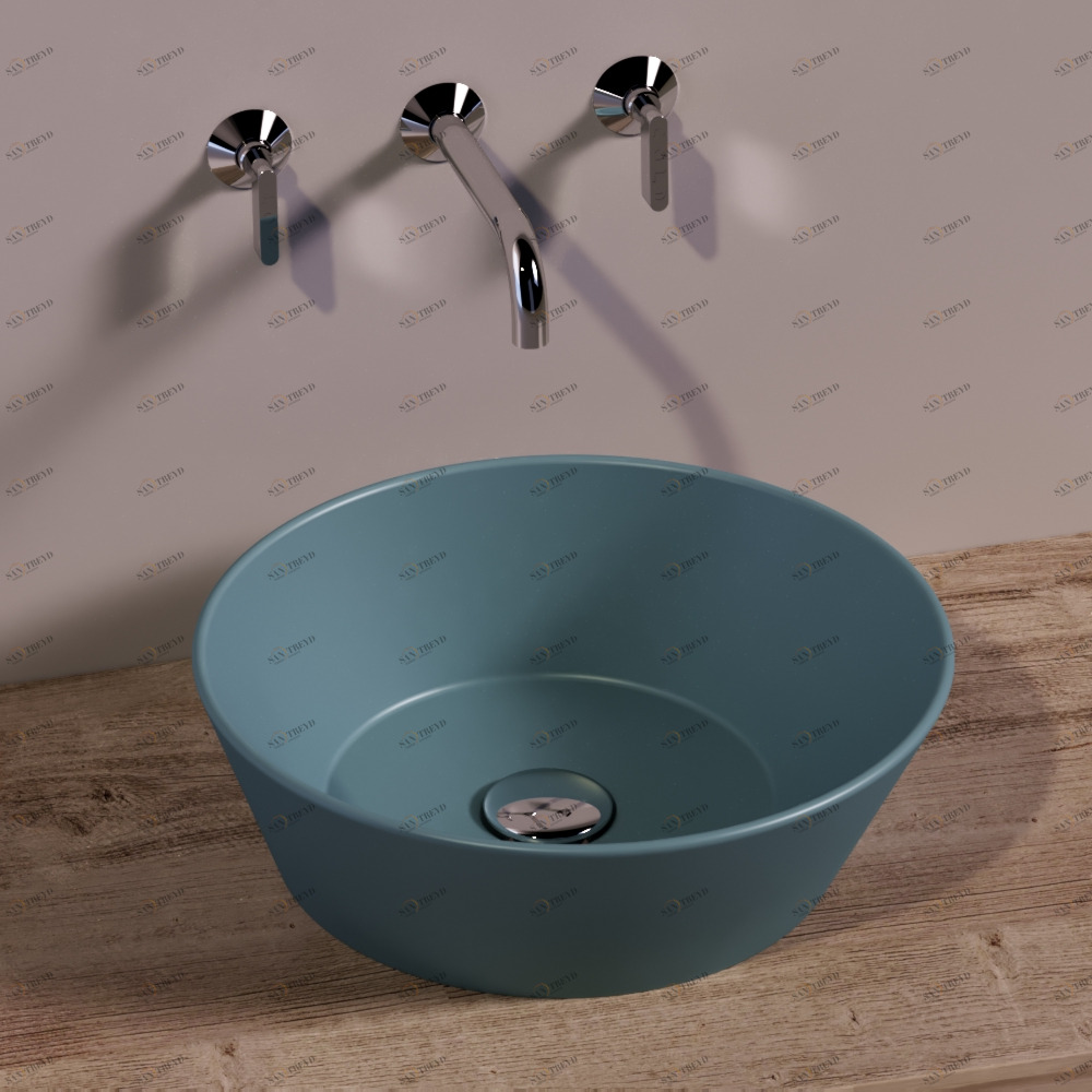 WA01NAVYMATT Накладная раковина на столешницу  круглая Simas 