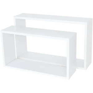 Набор настенных полок Spaceo 45x27 см/40x22 см МДФ цвет белый 2 шт 81898880 STLM-2128450